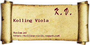 Kolling Viola névjegykártya